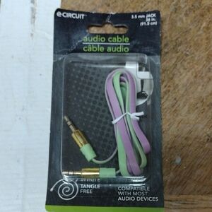 Pink and Green Audio Cable